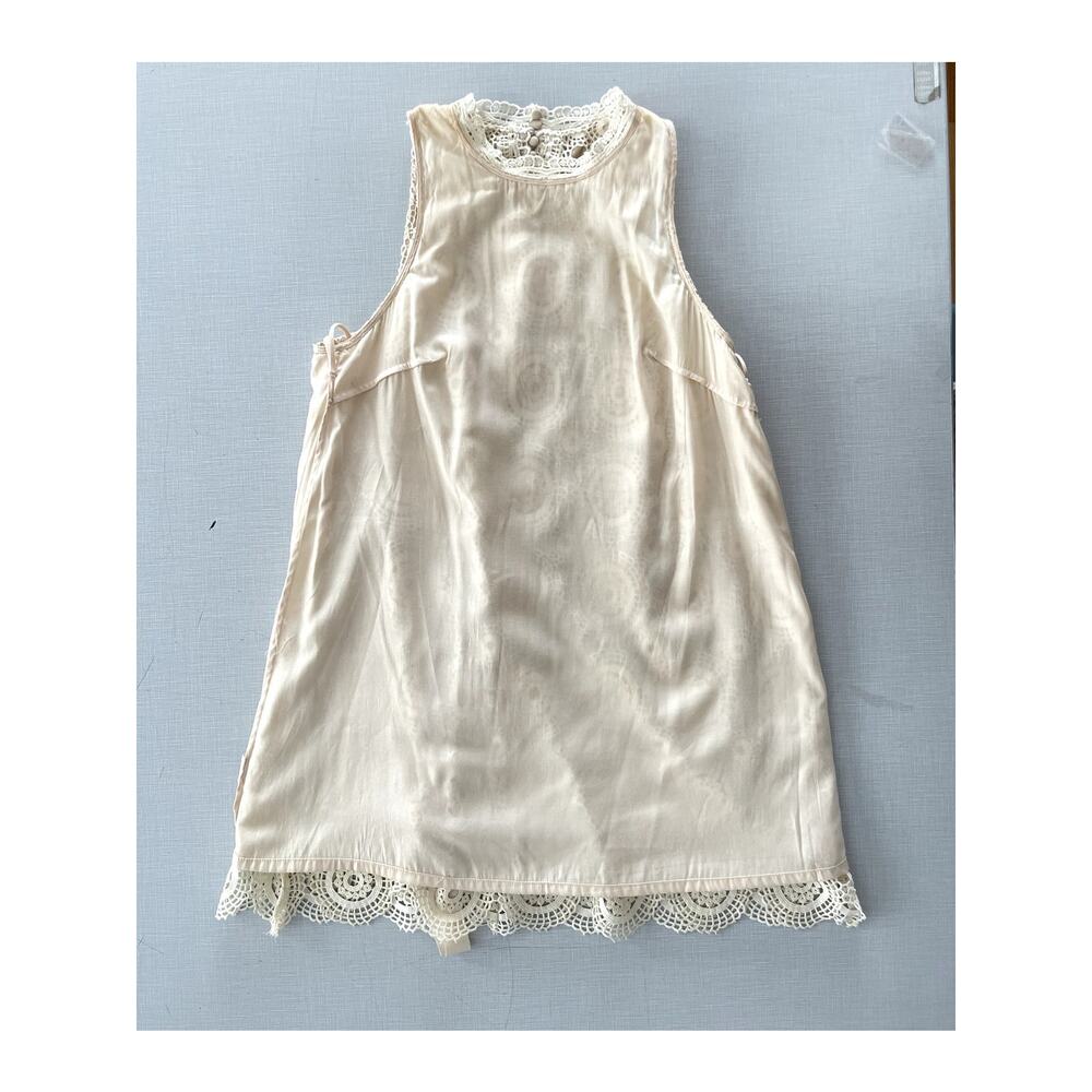 Free People Sz 10 Selma Lace Crochet Shift Dress Mini Boho Festival Prairie - Picture 13 of 16